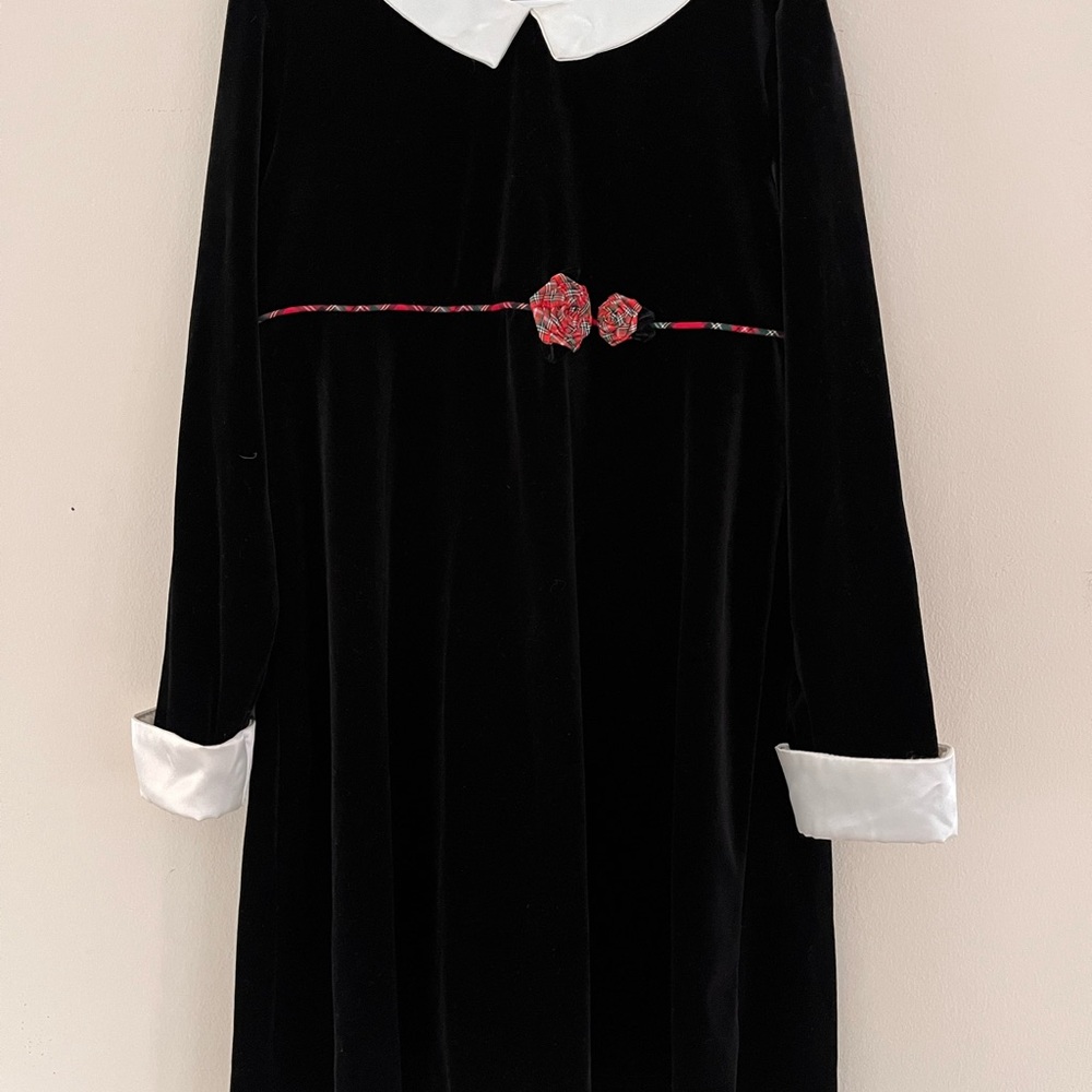 Girls Black Velvet Dress